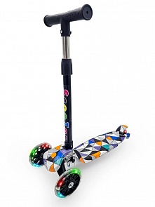 Самокат 3-х колесный с регулируемой ручкой свет 72 см (Funky Toys, 200846413) 